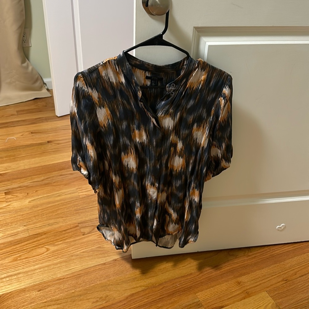 Cos button up three quarter sleeve shirt